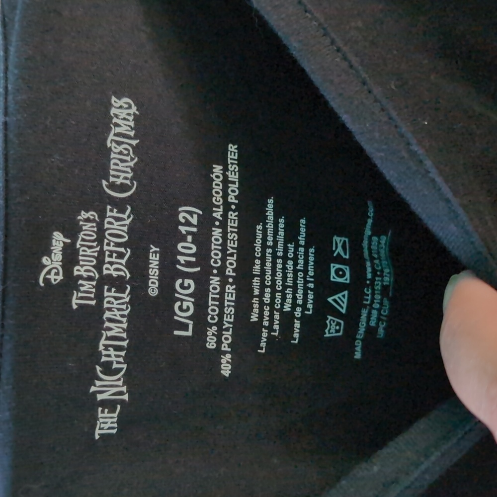 Nightmare Before Christmas Top Black Puff Sleeve - Picture 3 of 4